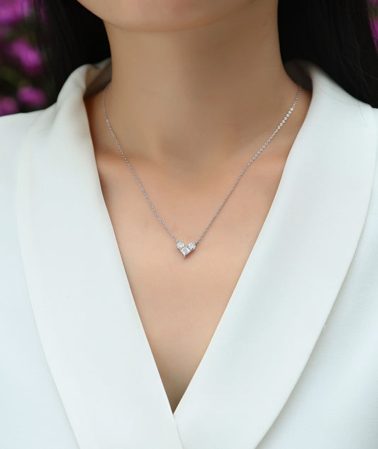 1Love In The Present - A Fashionable And Luxurious Diamond Jewelry Pendant Set With Square Moissanite S925 Sterling Silver Prohibit TikTok sales - 5 - cj