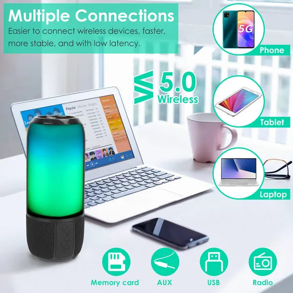 Wireless Portable Speaker Loud Stereo Speaker With Color Changing Light Radio Party TWS Speaker For Home Outdoor Travelling - 5 - CJ