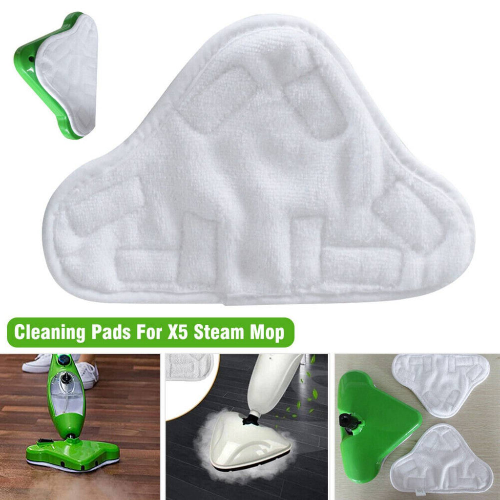 5PCS Stick On White Washable Cleaning Pads Microfiber For X5 Steam Mop H2O