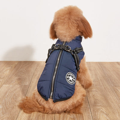 Pet Warm Dog Cotton - padded Clothes Fleece - lined Thickened Reflective Gallus - 0 - CJ