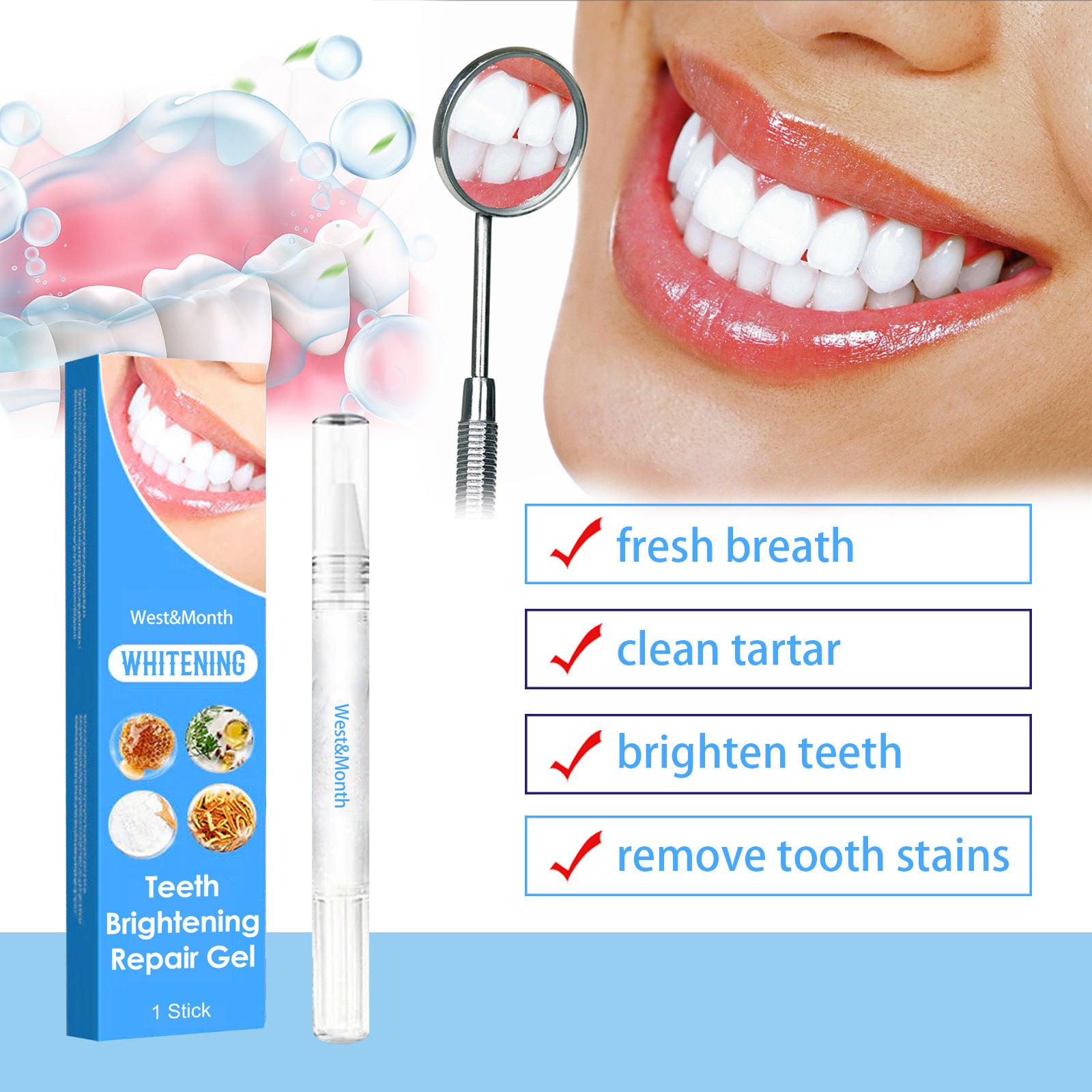 West&Month Tooth Brightening & Repair Pen Oral Care Teeth Cleaning & Brightening Pen - 5 - CJ