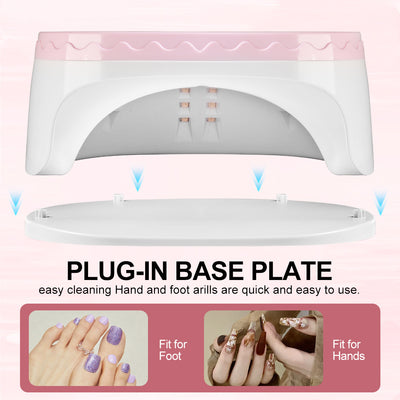 UV Nail Dryer Gel Nail Lamp, LED Light For Gel Polish - 4 Timers Professional Nail Art Accessories Nail Lamp With 42 Beads & Touch Display, Shining Crystal Decorations, Curing Gel Toe Nails - 5 - CJ