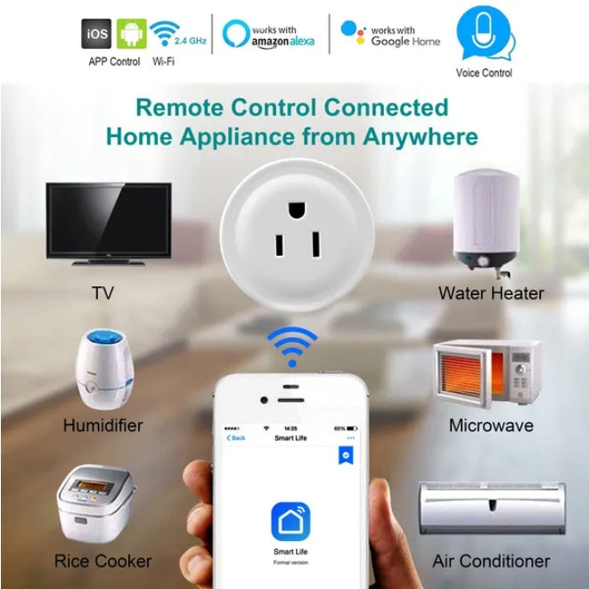 WiFi Smart Plug Outlet Wireless Smart Socket APP Remote Voice Control Timer Alexa Google US - 5 - CJ