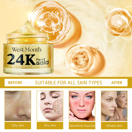 West Month 24k Pure Gold Collagen Face Cream, Lighten Lines Brighten Skin, Firm And Anti - wrinkle Cream - 5 - CJ