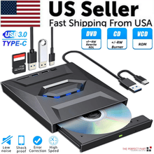 External CD DVD Drive USB 3.0 Writer Burner Player For PC Laptop Windows 11 10 - 5 - CJ - Default Title - CJYS253290801AZ