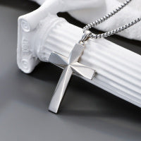 925 Sterling Silver Cross Pendant Necklace With Christian Bible Verse