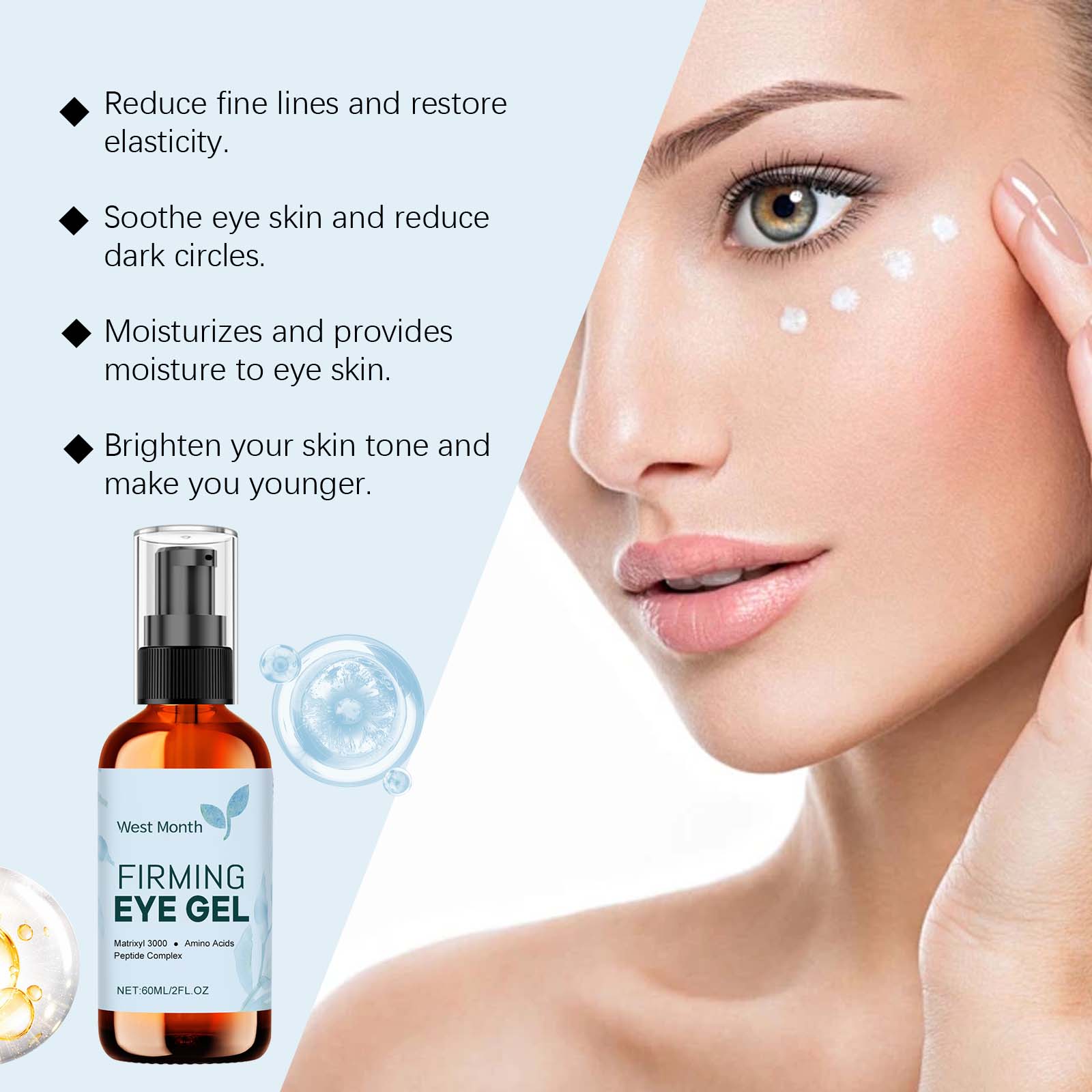 West&Month Eye Care Gel, Tightens Eye Skin, Moisturizes And Reduces Fine Lines Around Eyes Eye Gel - 5 - CJ