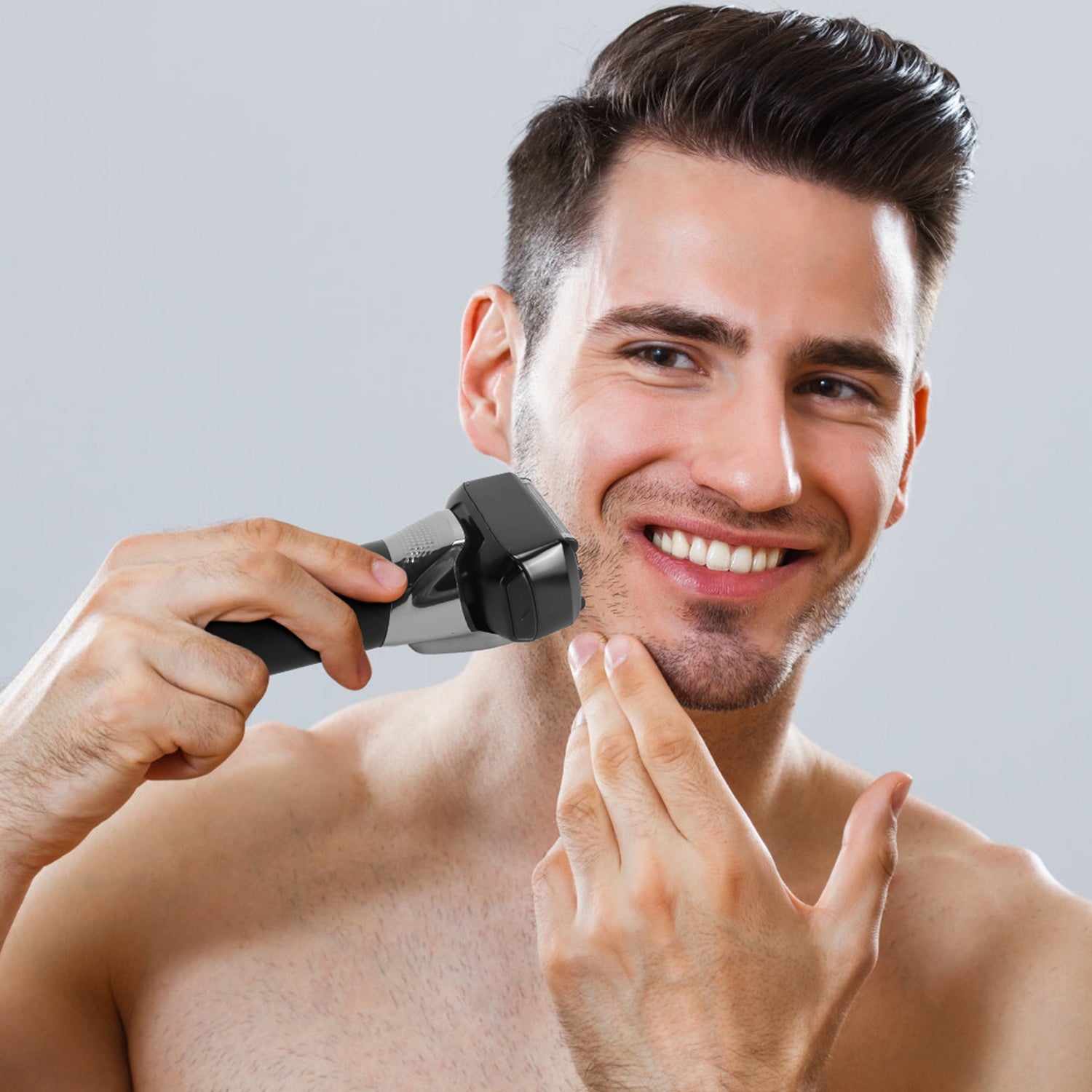 Electric Foil Face Shaver 5 - Blade Electric Razor For Men Wet & Dry Jawline Beard Trimmer Precision Sideburn Shavers IPX6 Waterproof With LED Display Cleaning Brushes - 5 - CJ
