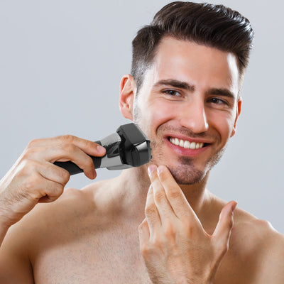 Electric Foil Face Shaver 5 - Blade Electric Razor For Men Wet & Dry Jawline Beard Trimmer Precision Sideburn Shavers IPX6 Waterproof With LED Display Cleaning Brushes - 5 - CJ