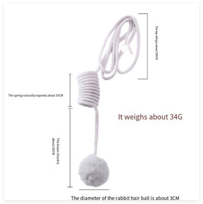 Cat Toy Self - Hi Sucker Spring Rabbit Hair Ball Interactive Play Pet Supplies Interactive Toys - 0 - CJ - Grey - Spring rabbit fur ball - CJMY153256513MN