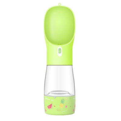 Pet Dog Water Bottle Feeder Bowl Portable Water Food Bottle Pets Outdoor Travel Drinking Dog Bowls Water Bowl For Dogs - 0 - CJ - Green - Printing - CJHS162047403CX