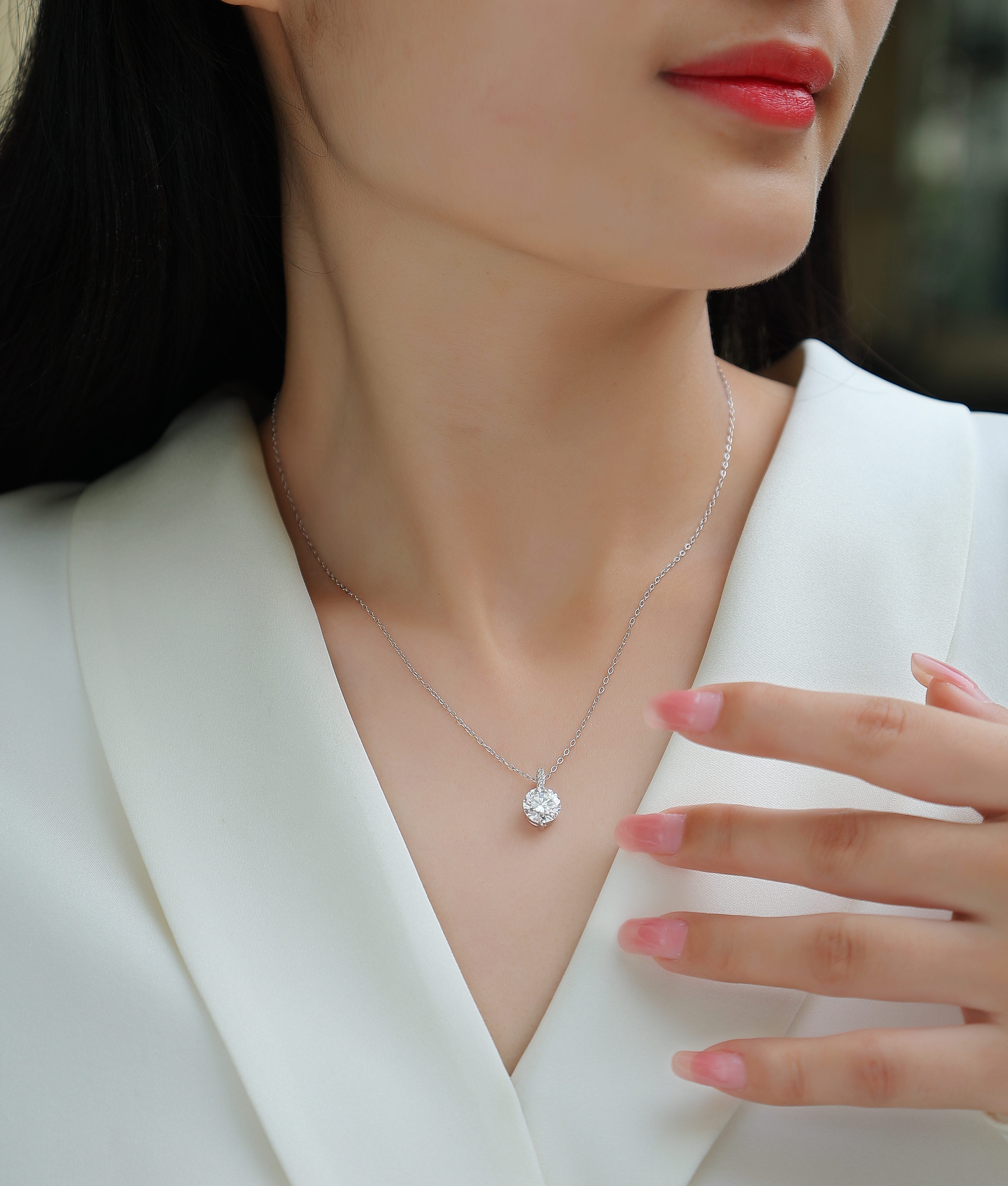 1A Lifetime Of Brilliance - A Fashionable And Luxurious Diamond Jewelry Pendant Set With 2 - carat Moissanite S925 Sterling Silver And Platinum Plating Prohibit TikTok sales - 5 - CJ