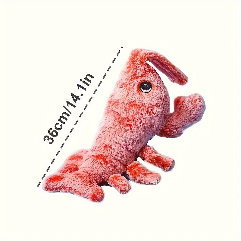 Pet Gravity Shrimp Plush Toy USB Charging Simulate Lobster Electric Jumping Cat Toys, Simulation Lobster Dog Toy, USB Charging With Catnip Plush Cat Toy, Pet Dog Cats Stuffed Interactive Toy - 5 - CJ