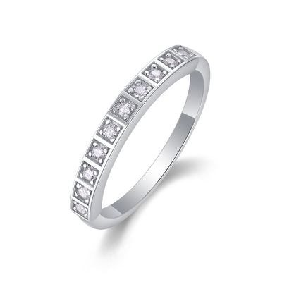 1Diamond Ring Luxury Fashion Set Moissanite Silver Ring Prohibit Tk Sales - 5 - CJ