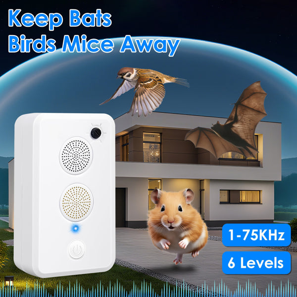 4pcs Ultrasonic Pest Repeller - 1 - 75KHz Adjustable 6 Levels, Repels Bats Birds Mice, 753Sq.ft Coverage, 950mAh Rechargeable For Indoor Outdoor Use - 5 - CJ