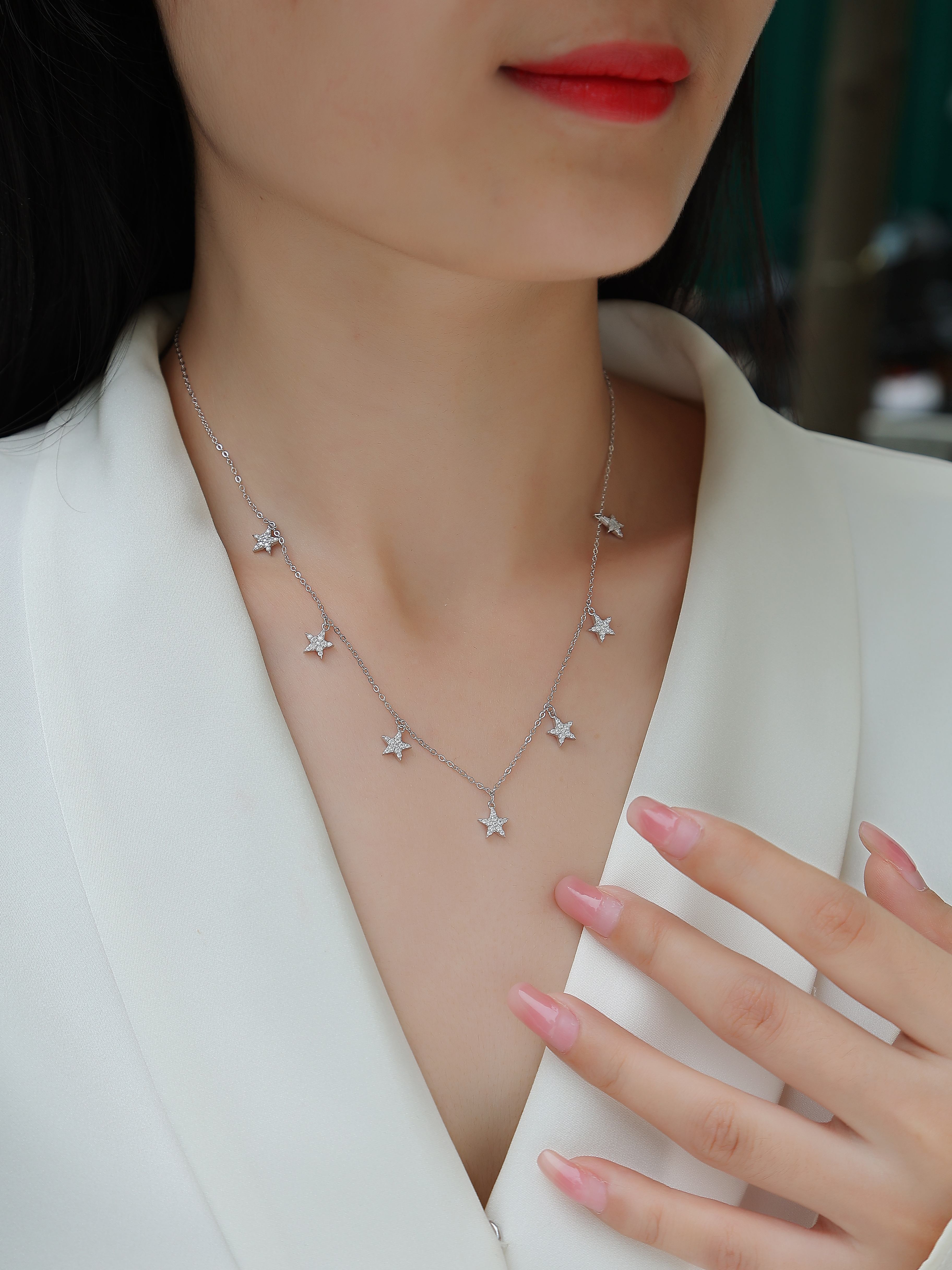 1Star Love - A Fashionable And Luxurious Diamond Jewelry Pendant Set With Moissanite S925 Sterling Silver And Platinum Plating Prohibit TikTok sales - 5 - CJ
