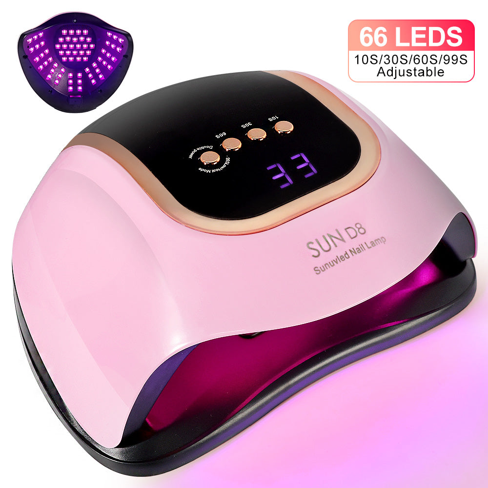UV LED Nail Lamp, Nail Dryer For Gel Polish, 3 Timers Curing Lamp Professional Nail Light, 66Pcs Uv Beads And Automatic Sensor - 5 - CJ