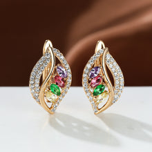 Ins Leaf - shaped Rhinestones Earrings Fashion Unique Zircon - encrusted Stud Earrings Women's Jewelry - 0 - CJ