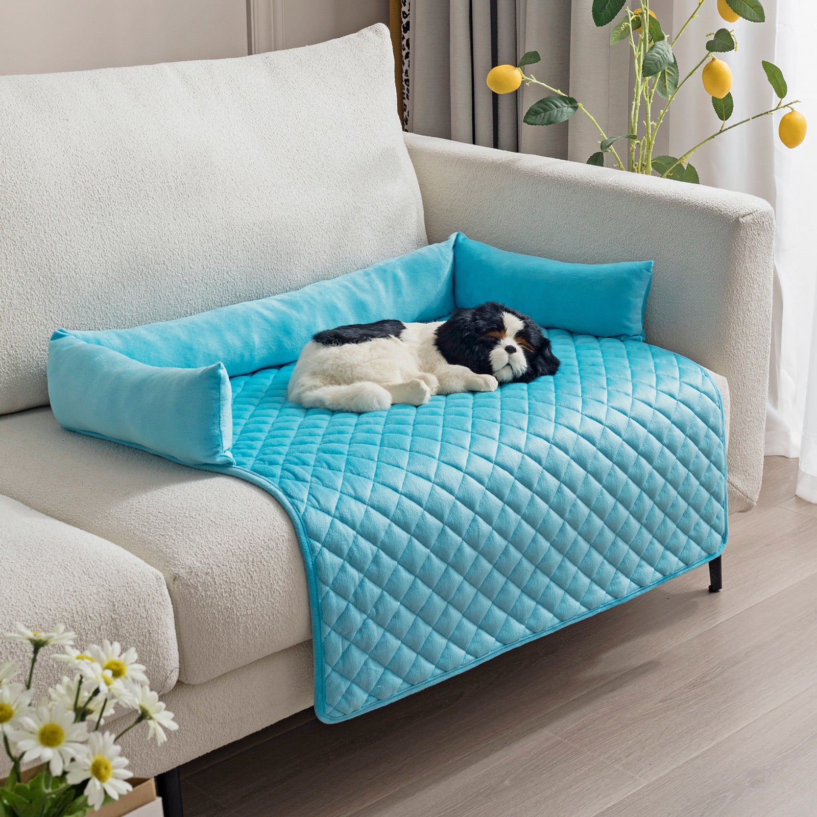 Pet Dog Sofa Bed Dog Beds For Large Dogs Cushion Warm Cat Beds Mat Furniture Protector Dog Sofa - 0 - CJ - Pet Pad Blue With Pillow - 75x120cm - CJGY194296711KP