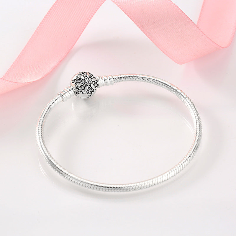 Women's Bracelet S925 Sterling Silver 3mm Suitable Beaded Pendant Accessories Diamond Inlaid All Kinds Of Button Heads Diy Basic Snake Bone Chain - 4 - https://x.com/titan_prim62775J