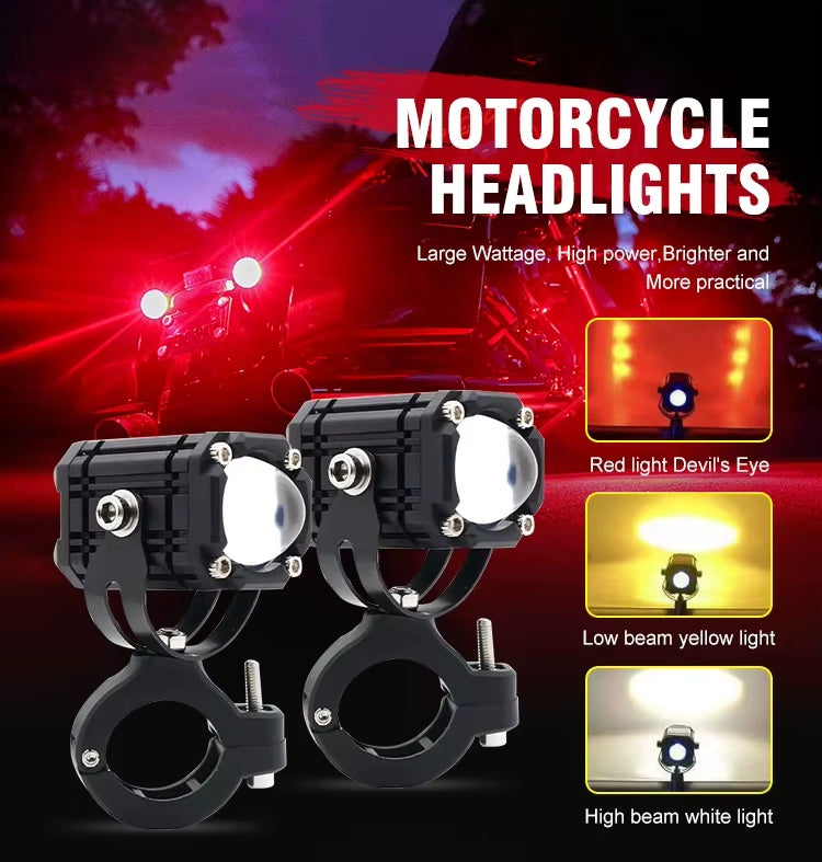 2pcs M5 Spotlight Ultra Bright LED Fog Lights, Headlights, Motorcycles, Cars, Projectors, Waterproof, Universal, Suitable For Motorcycles, SUV, Small, Auxiliary, Spotlight, 12W - 5 - CJ
