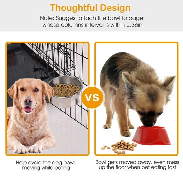 Detachable Pet Cage Food Water Bowl With Clamp Holder - 5 - CJ