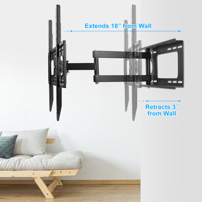 1Pc Full Motion TV Wall Mount Swivel Tilt TV Wall Rack Support 37in To 70in TV Wall Mount Max VESA Up To 600x400mm Holds Up To 99LBS - 5 - CJ