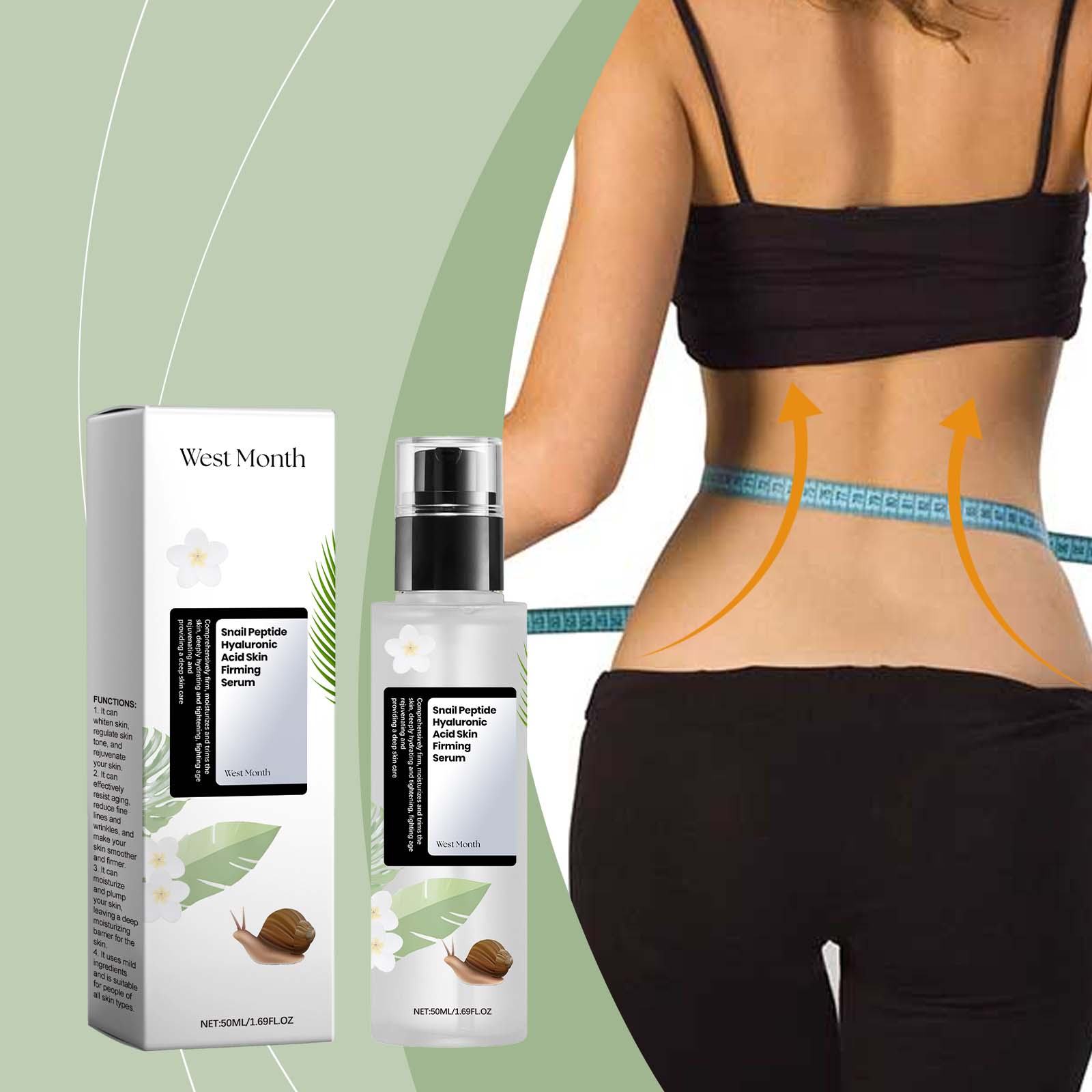 West&Month Snail Peptide Hyaluronic Acid Firming Serum Moisturizes And Tights Skin, Firming And Smoothing Skin Lines - 5 - CJ