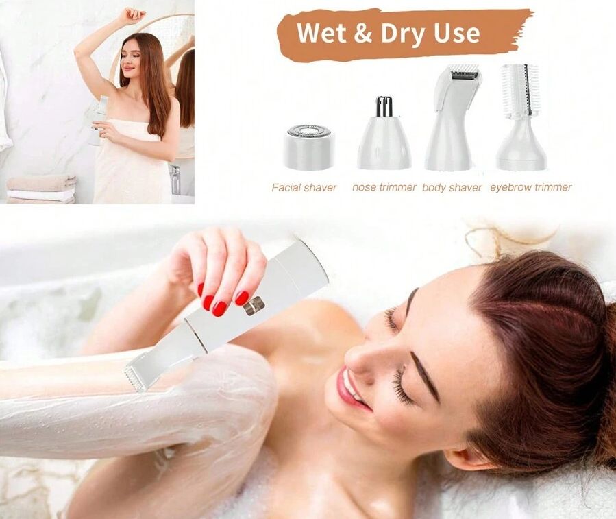 4 In 1 Facial Eyebrow Hair Epilator Remover Tool Device Painless Electric Shaver For Women - 5 - CJ