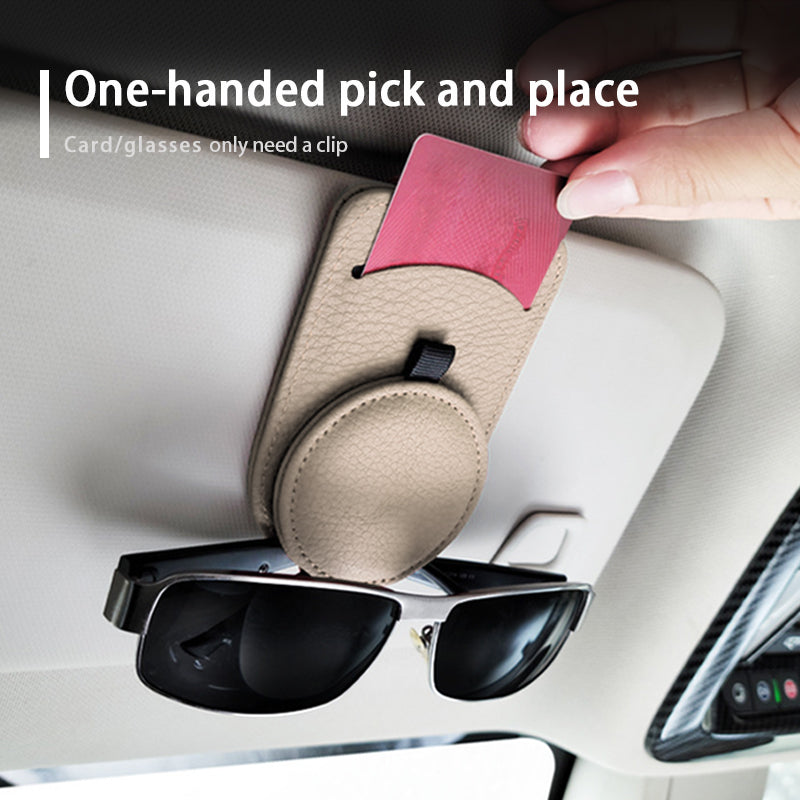 Car Glasses Holder Universal Sun Visor Eyeglasses Clip Sunglasses Case Card Holder Auto Interior Accessories - 0 - CJ