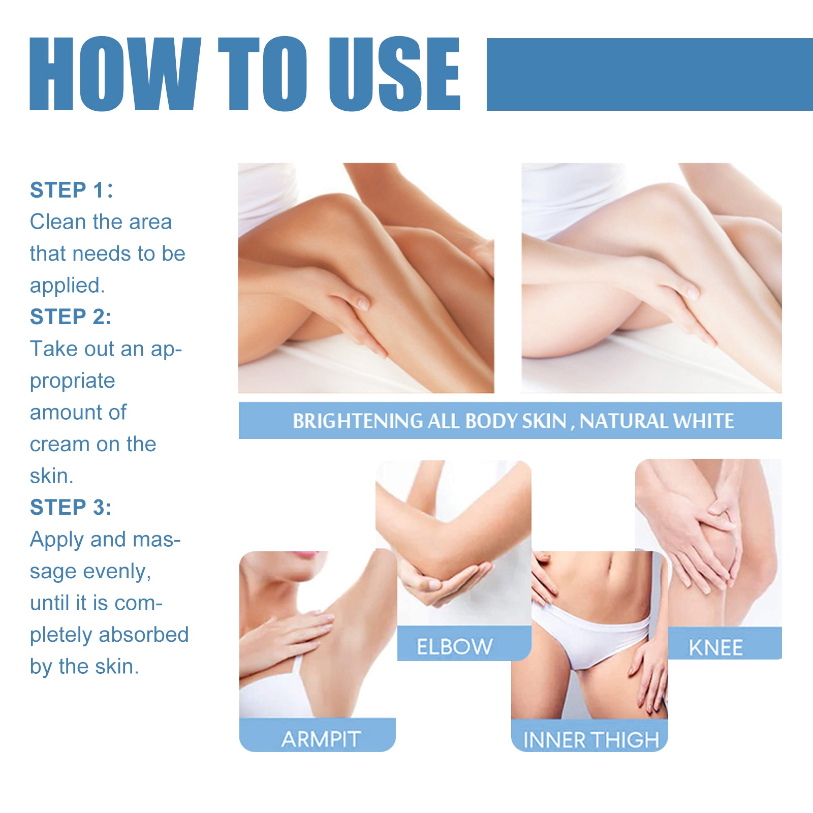 EELHOE Beauty Cream, Neck And Back Legs And Elbows Refreshing And Smooth Remove Stains Moisturize Skin Underarm Whitening Cream - 5 - CJ