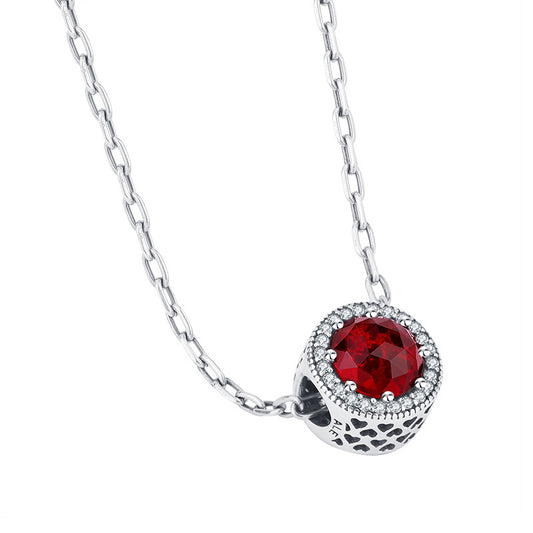 Heart Of The Sea 925 Sterling Silver Necklace Female Clavicle Chain Transfer Pearl Pigeon Blood Red Inlaid Bead Pendant - 4 - https://x.com/titan_prim62775J