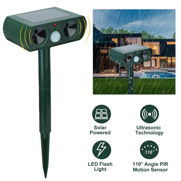 Ultrasonic Animal Repellent Solar Motion Sensor Repellent IPX4 Outdoor Waterproof Type, No Delivery On Weekends - 5 - CJ