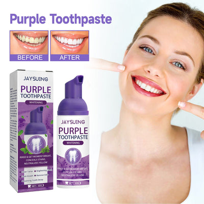 Jaysuing Purple Tooth Whitening Toothpaste Brightens Teeth, Cleanses Stains, Diminishes Odors, And Beauties Teeth Toothpaste - 5 - CJ