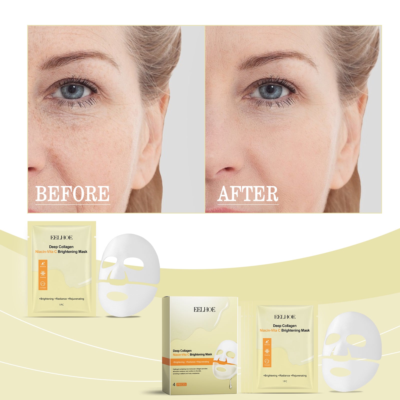 EELHOE  Niacin Vitamin C Whitening Mask (Bag) Hydrating, Moisturizing And Nourishing Skin Daily Skin Care And Beauty Mask - 5 - CJ