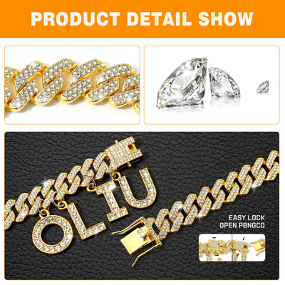 Luxury Alloy Dog Firewood Walking Collar - 5 - CJ