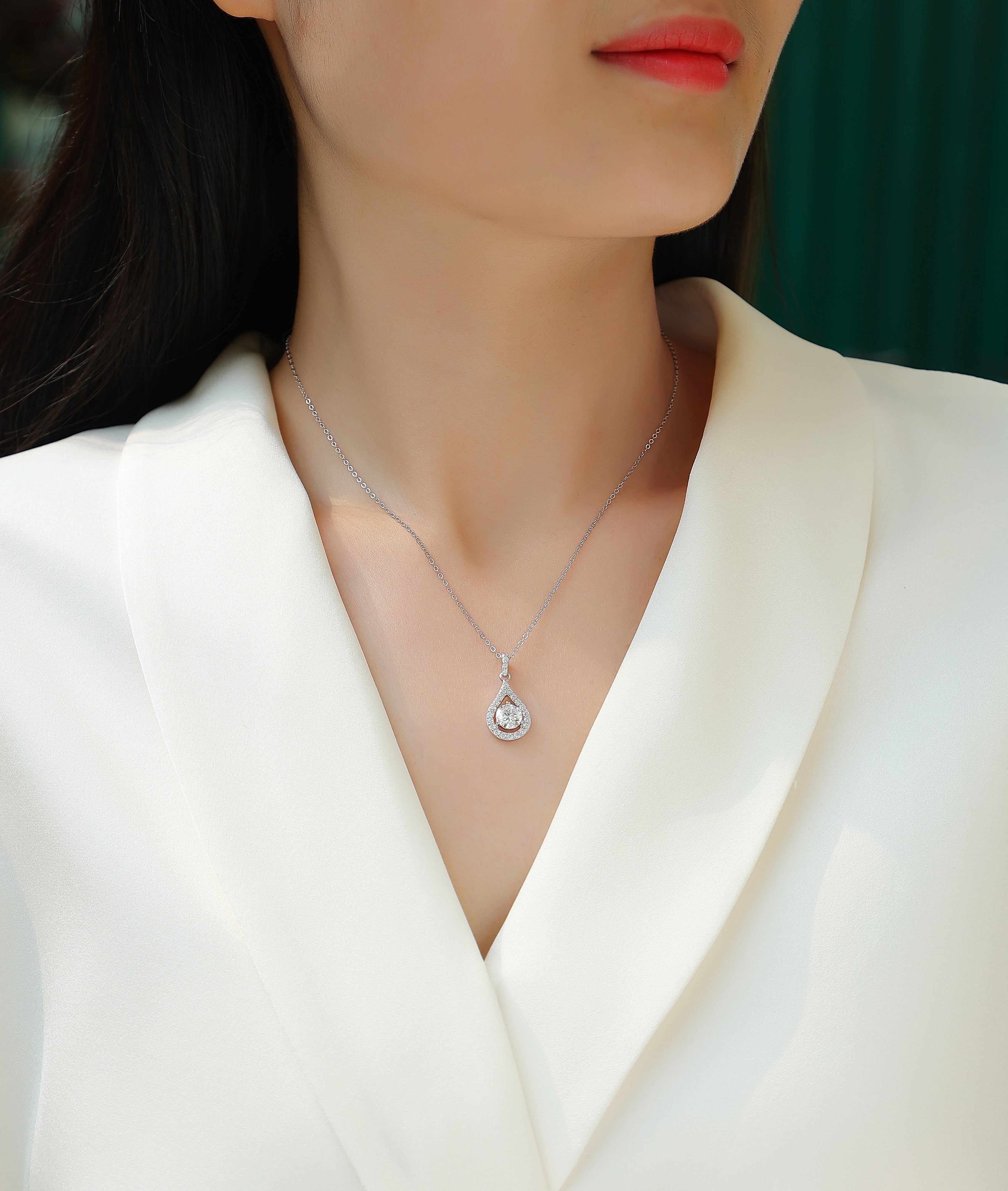 1Heart Charm - A Fashionable And Luxurious Diamond Jewelry Piece Set With 1 - carat Moissan Diamond S925 Sterling Silver And Platinum - plated Pendant Prohibit TikTok sales - 5 - CJ