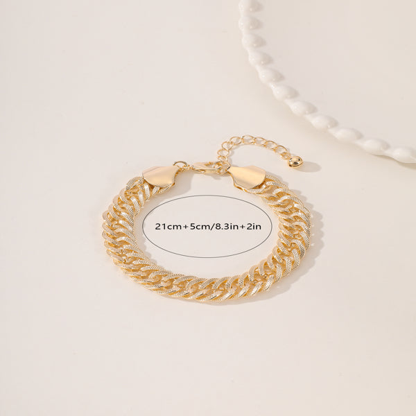 An Elegant And High - end Middle Eastern Ramadan Style Metal Engraved Double Woven Dense Chain For Women's Popular Vacation Style Foot Chain - 5 - CJ