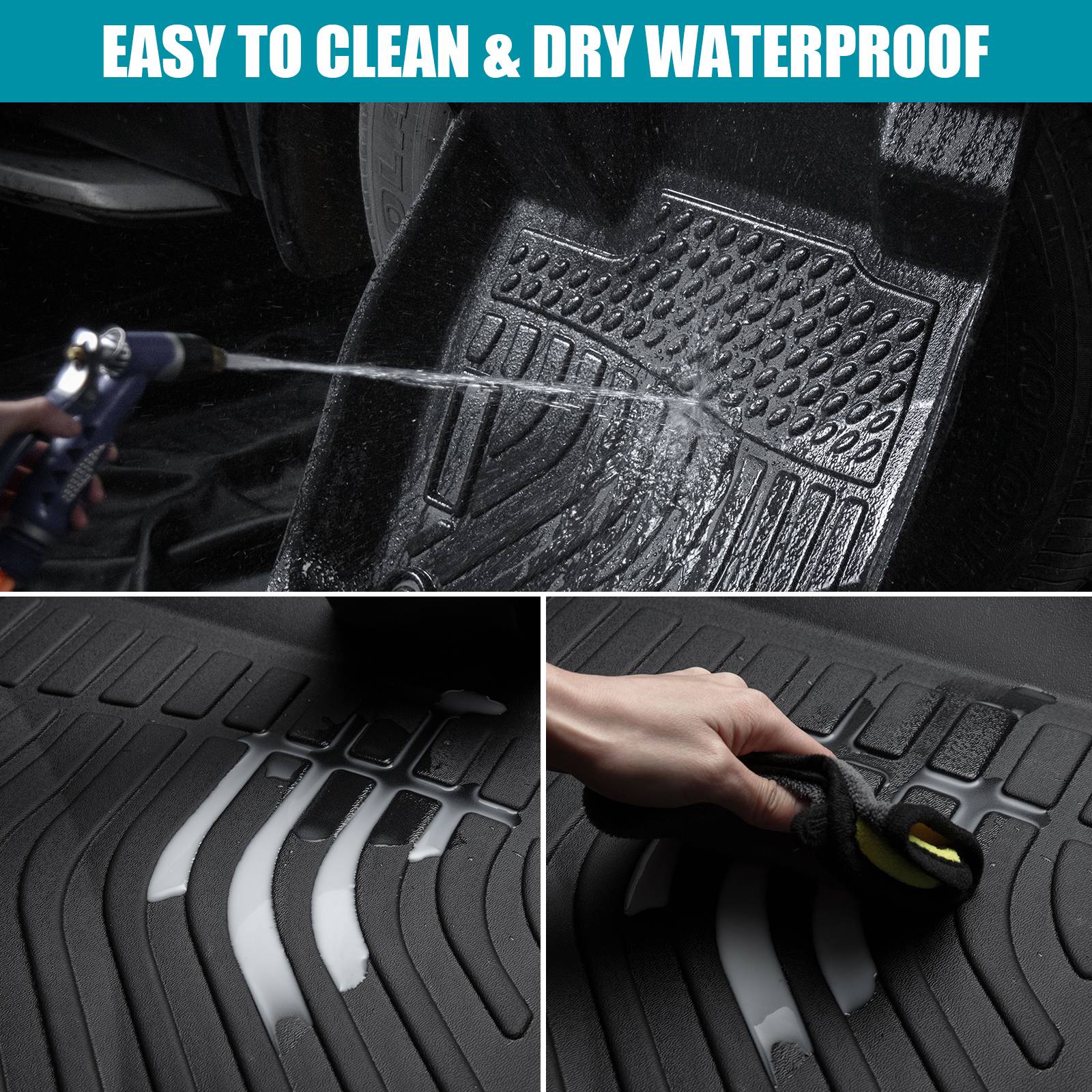 All Weather Floor Mats Liners For 2016 - 2020 Kia Optima Waterproof 3D TPE Carpet - 5 - CJ