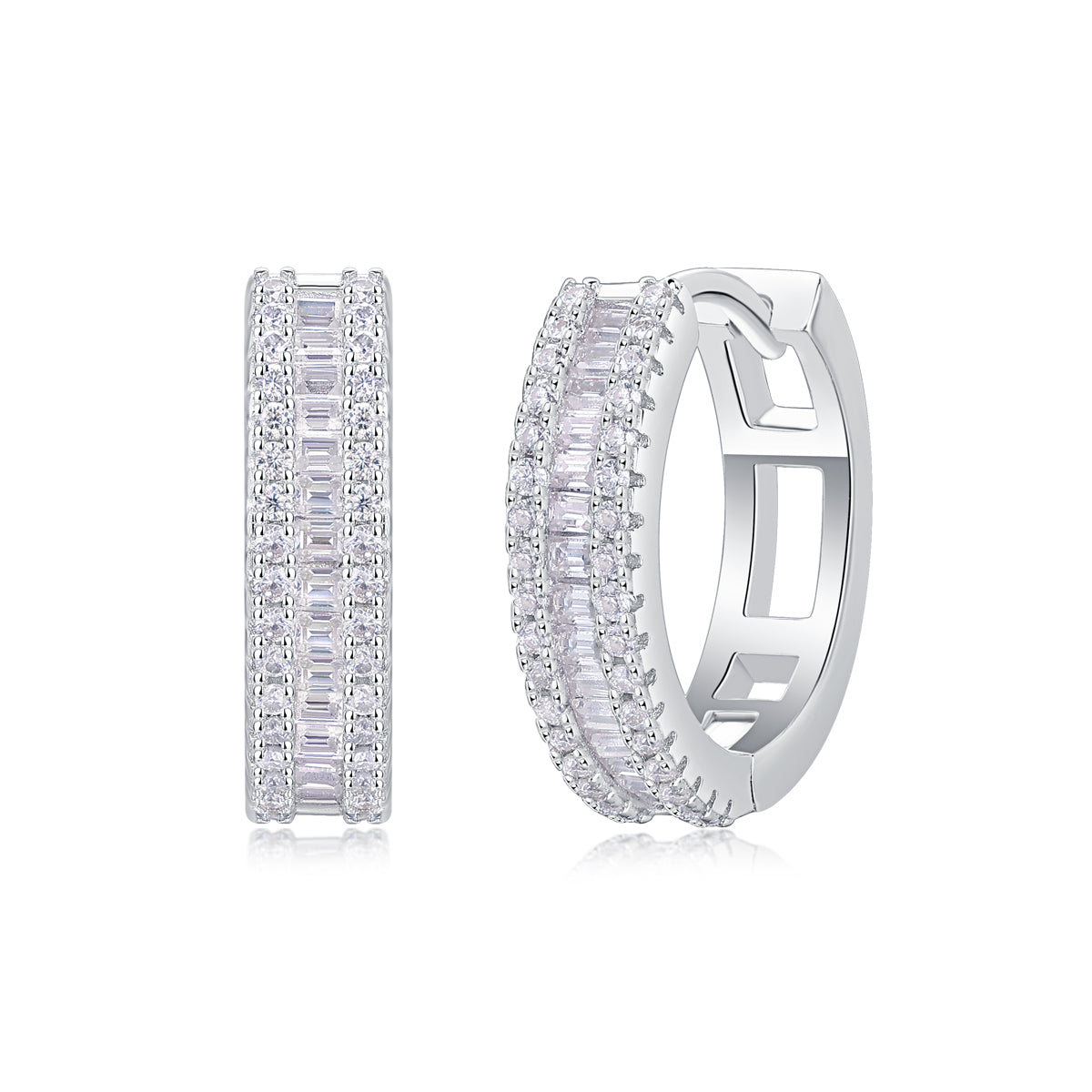 1Woven Light Luxury Fashion Diamond Earrings Stud Inlaid With Mosan Diamond Silver Ornaments Prohibit TikTok sales - 5 - CJ