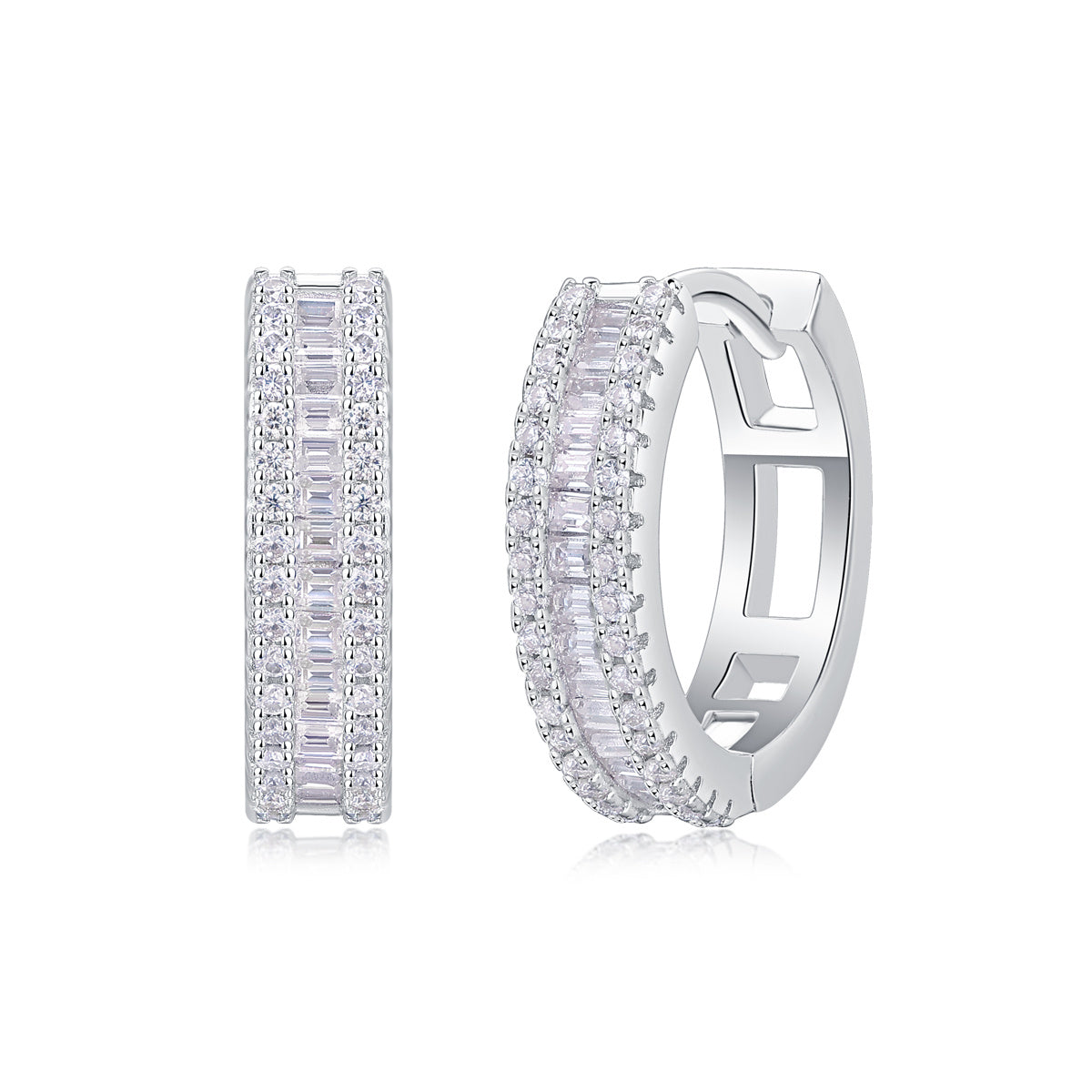 Woven Light Luxury Fashion Diamond Earrings Stud Inlaid With Mosan Diamond Silver Ornaments