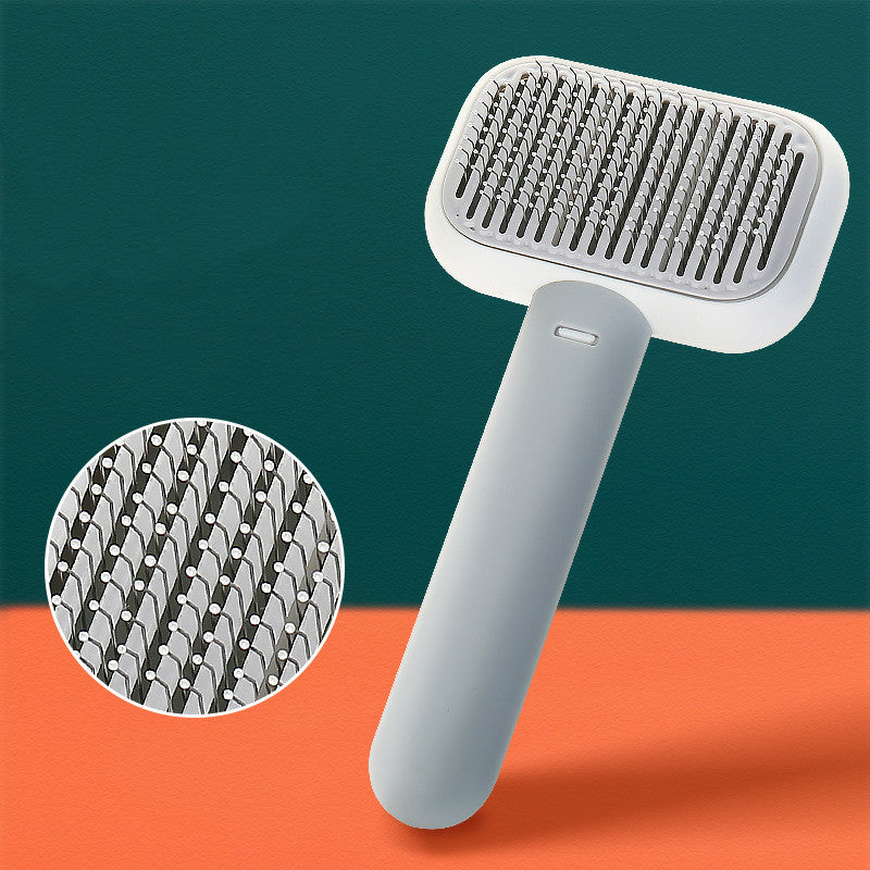 New Pet Cat Dog Hair Brush Hair Massage Comb Open - Knot Brush Grooming Cleaning Tool Stainless Steel Comb - 0 - CJ - Grey - 1PCS - CJGY173967401AZ