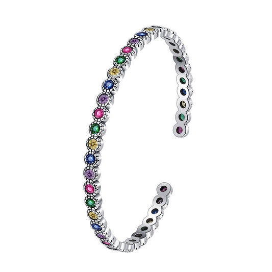 S925 Silver Heavy Industry Vintage Colorful Zircon Bracelet Contrast Graffiti Bracelet - 4 - https://x.com/titan_prim62775J
