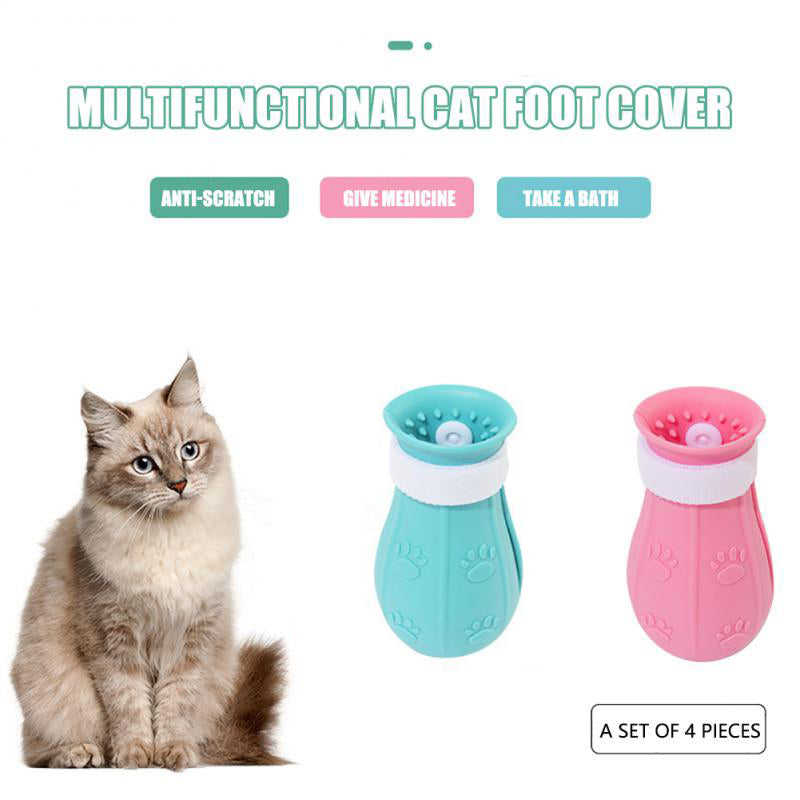 Adjustable Cat Foot Claw Cover Anti - Scratch Prickly Nail Glove Cat Boots For Cats Only, Anti - Scratch Cat Feet Claw Covers Adjustable Prickly Anti - Off Shoes Nail Glove - 5 - CJ