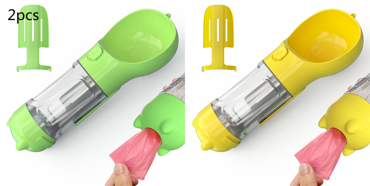 Pet Water Bottle Feeder Bowl Garbage Bag Storage Portable Pet Outdoor Travel 3 In 1 Dog Water Bottle - 0 - CJ