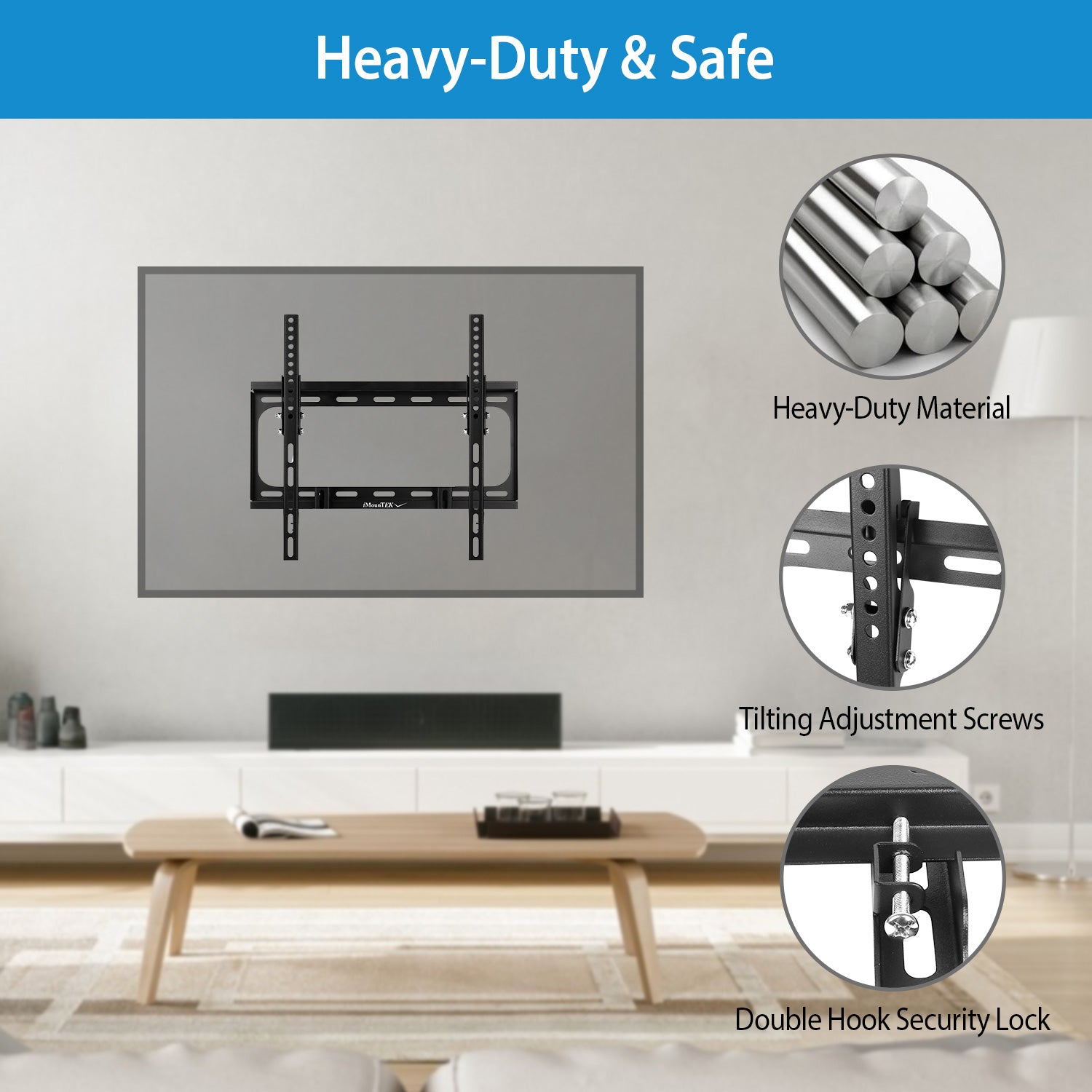 1Pc TV Wall Mount Tilt Dual Arm TV Mount Brackets Maximum VESA 400x400mm For 26 - 55in TVs - 5 - CJ