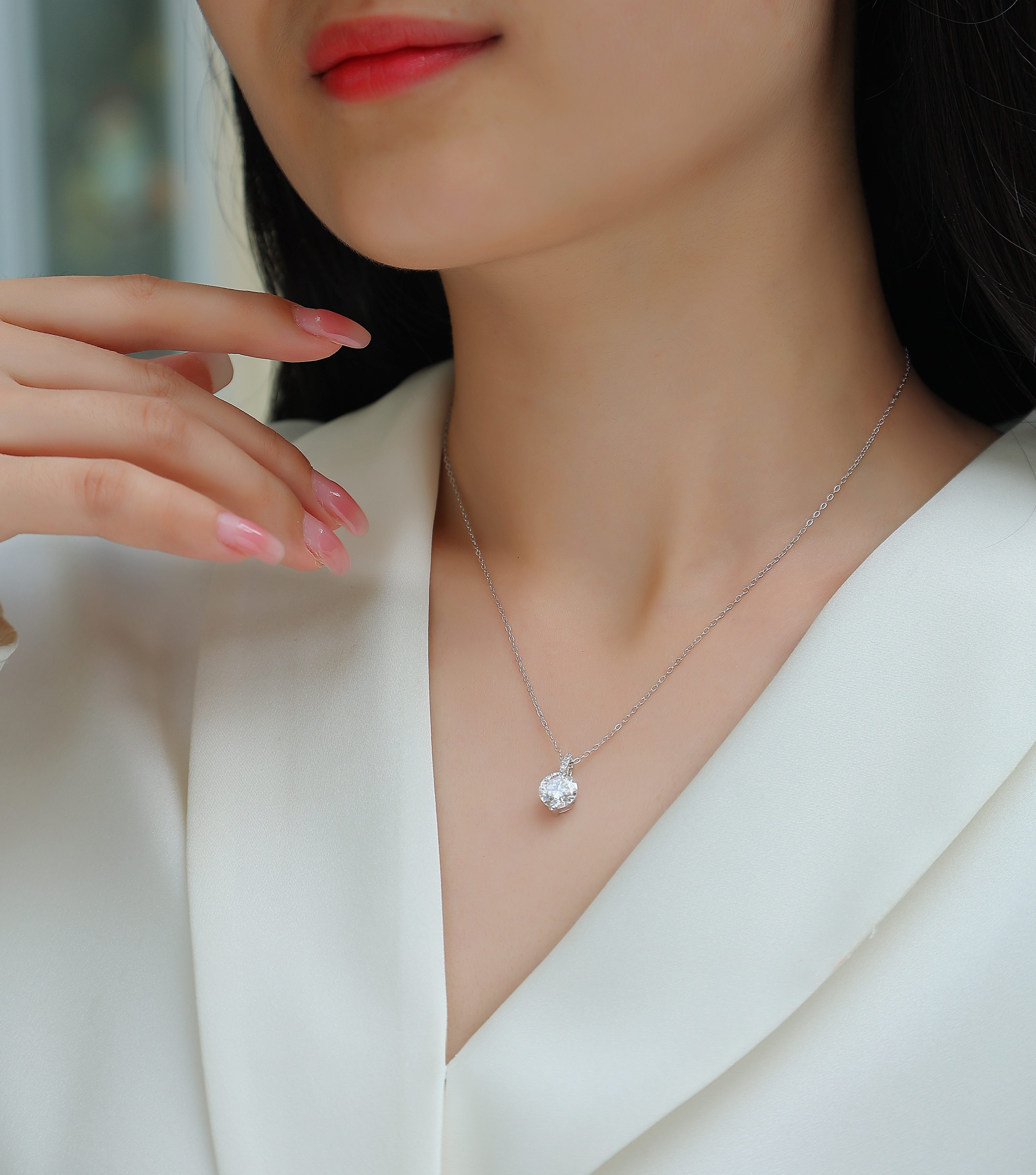 1A Lifetime Of Brilliance - A Fashionable And Luxurious Diamond Jewelry Pendant Set With 2 - carat Moissanite S925 Sterling Silver And Platinum Plating Prohibit TikTok sales - 5 - CJ