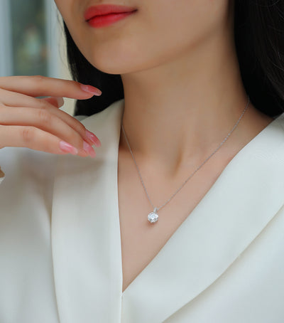 1A Lifetime Of Brilliance - A Fashionable And Luxurious Diamond Jewelry Pendant Set With 2 - carat Moissanite S925 Sterling Silver And Platinum Plating Prohibit TikTok sales - 5 - CJ