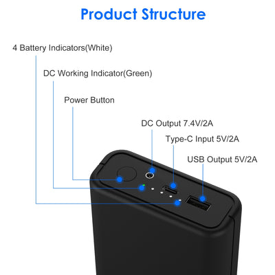 1Pc 10,000mAh OR 20,000mAh 5V 2A Power Bank For Heated Jackets Vests Pants Gloves Scarves DC 7.4V 2A Heated Clothing Replacement Battery Pack For Men Women - 5 - CJ