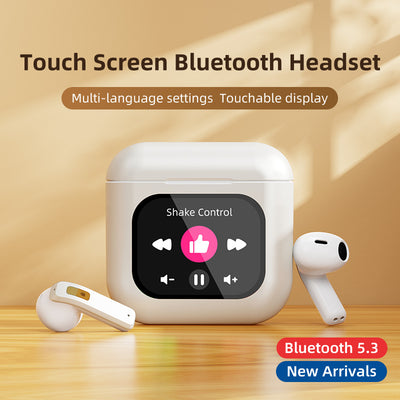 TWS Screen Display Wireless Active ANC Noise - canceling Earbuds, Smart Touch Screen Wireless Earbuds, Noise - canceling Wireless Earphones, Long Battery Life, Built - in SD Card With MP3 Playback - 5 - CJ